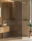 Kabina prysznicowa Walk-In Rea Flexi Brown / Brush Gold 140  3