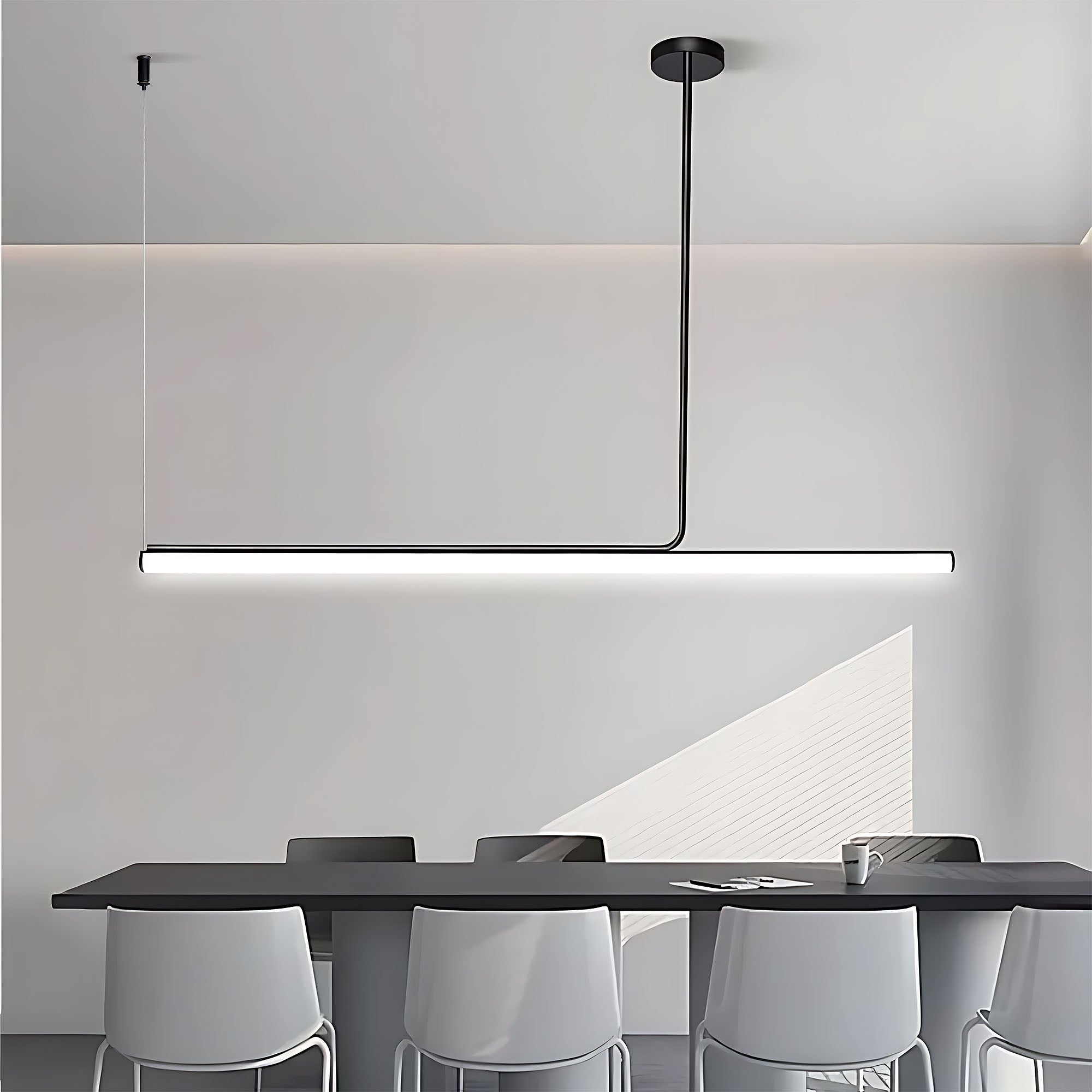 LAMPA SUFITOWA WISZĄCA LED APP1660-CP Black 140cm  6