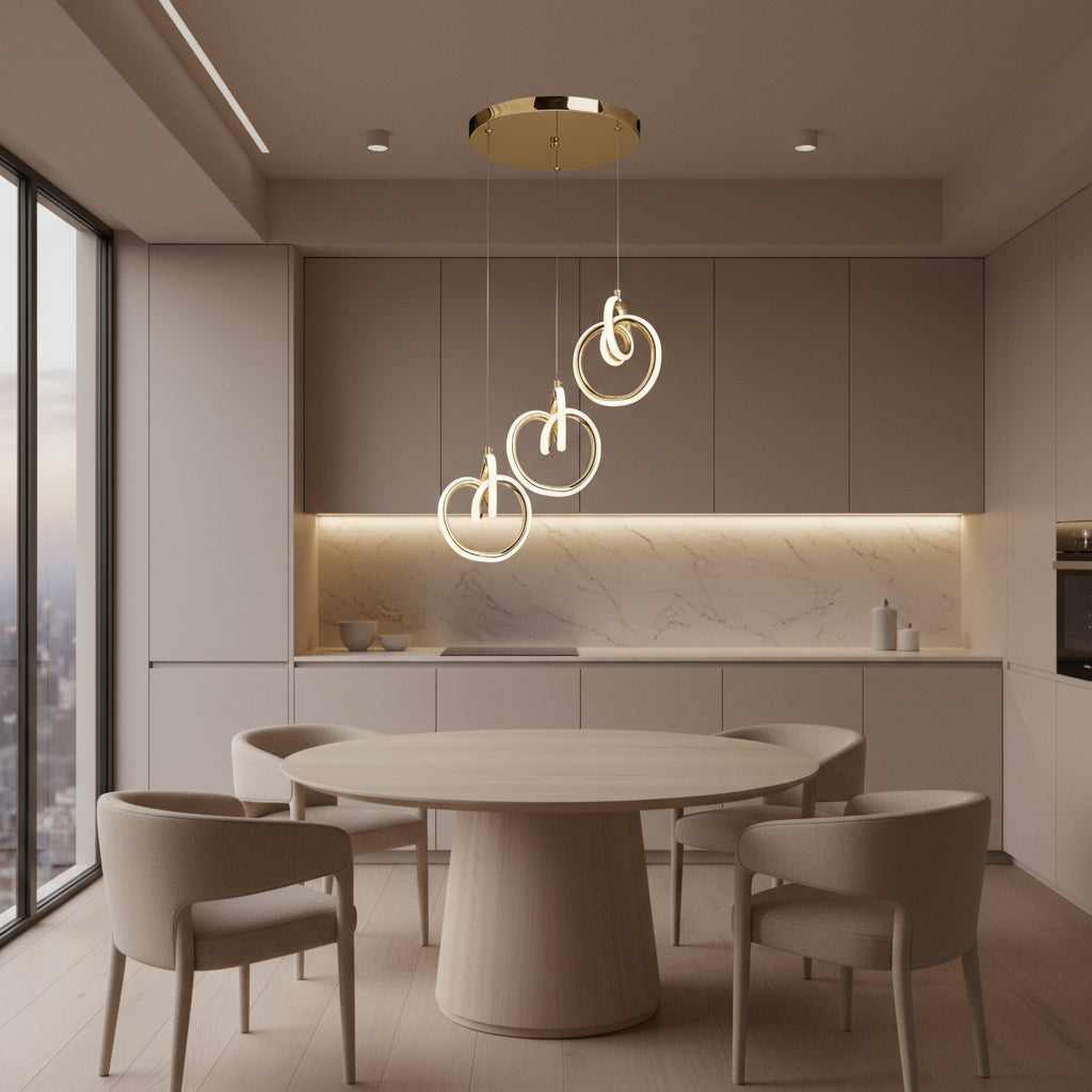 Lampa Sufitowa Wisząca Led Lhj093-3cp Złota  3