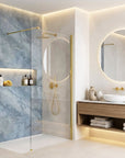 Kabina prysznicowa Walk-In Rea Flexi Transparent / Gold 90  6