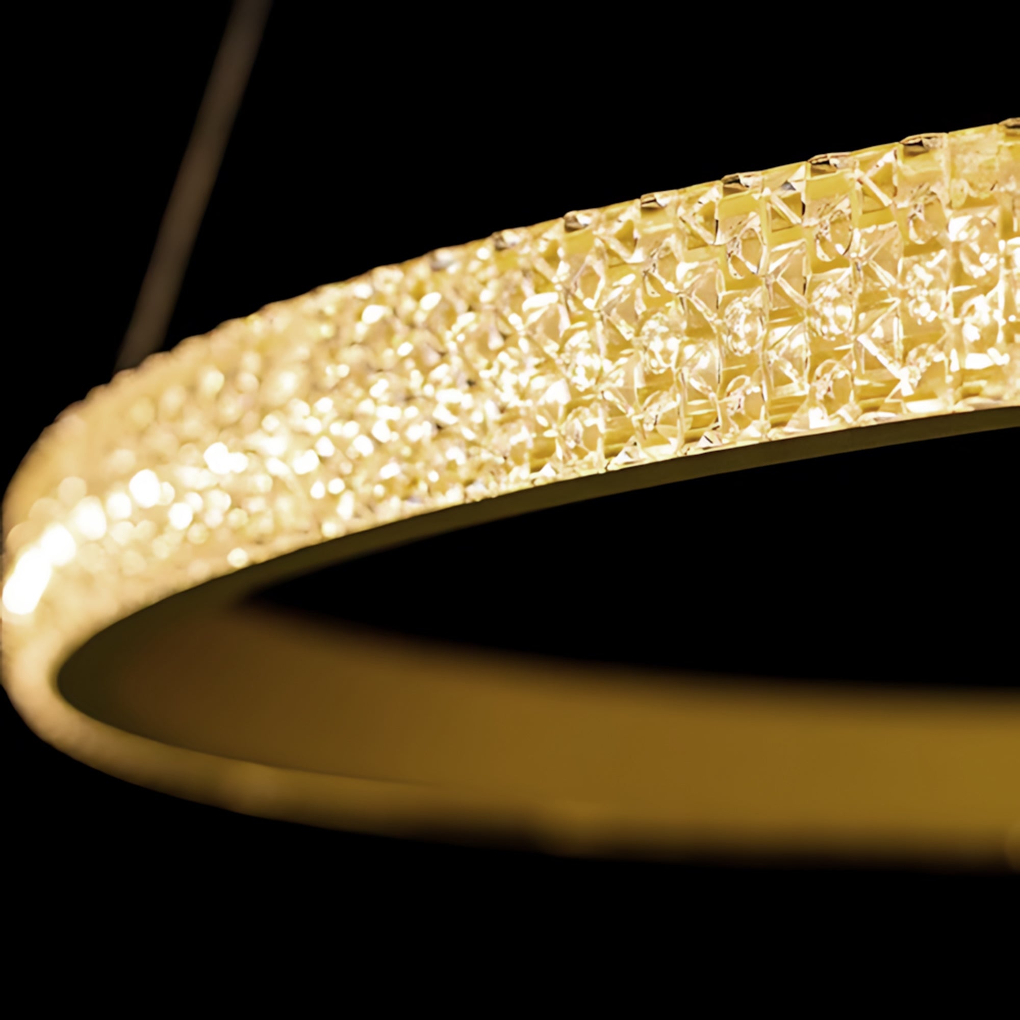 Lampa Sufitowa Wisząca Kryształowa Led Lhj044-cp2 Złota  2