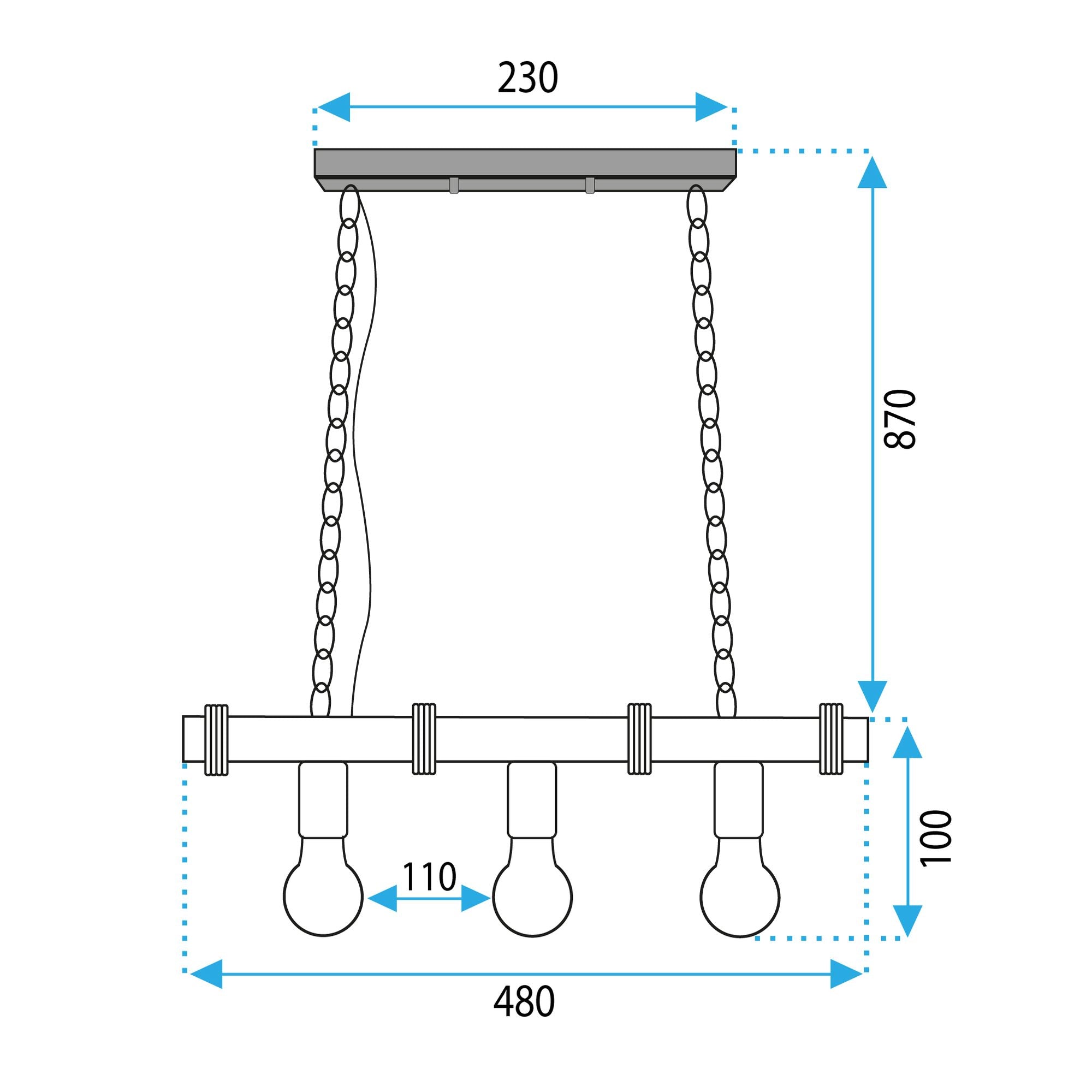 LAMPA SUFITOWA WISZĄCA BOHO LINE APP1319-3CP