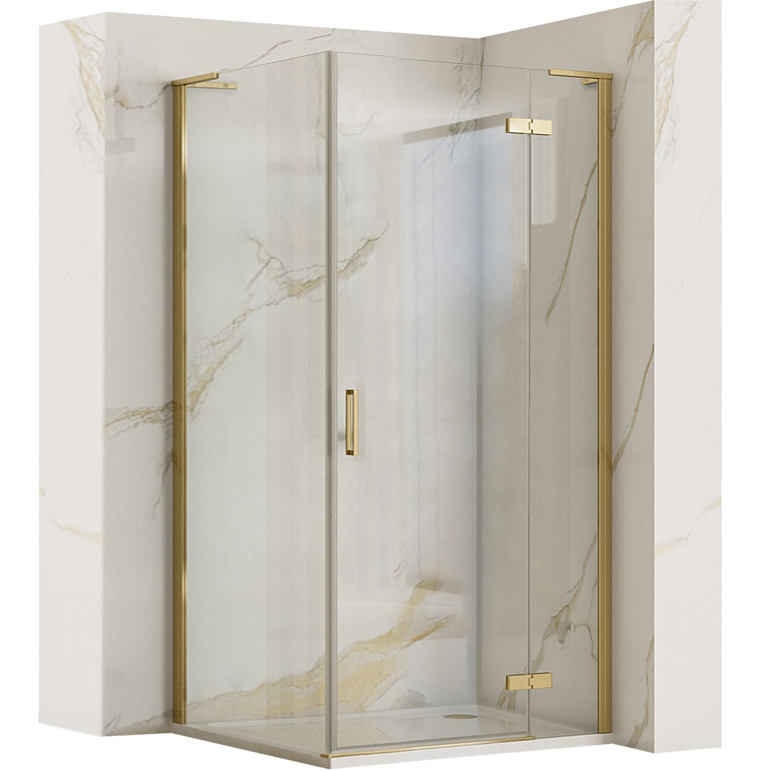 Kabina Prysznicowa REA Hugo 90x90 Złota Szczotkowana