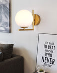 Lampa Ścienna Kinkiet Szklana Kula APP674-1W Złota