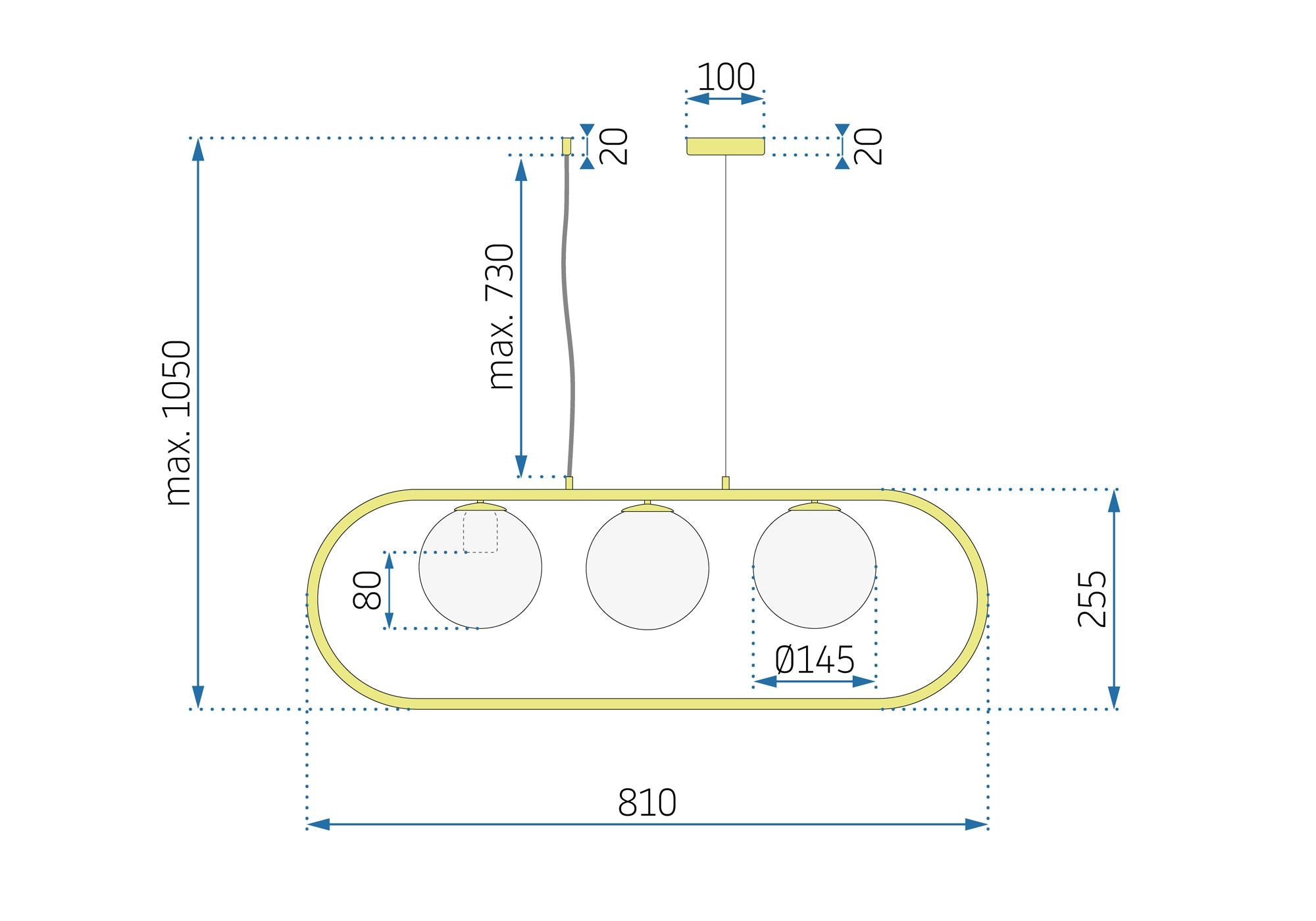 LAMPA SUFITOWA WISZĄCA GLAMOUR APP915-3CP Złota