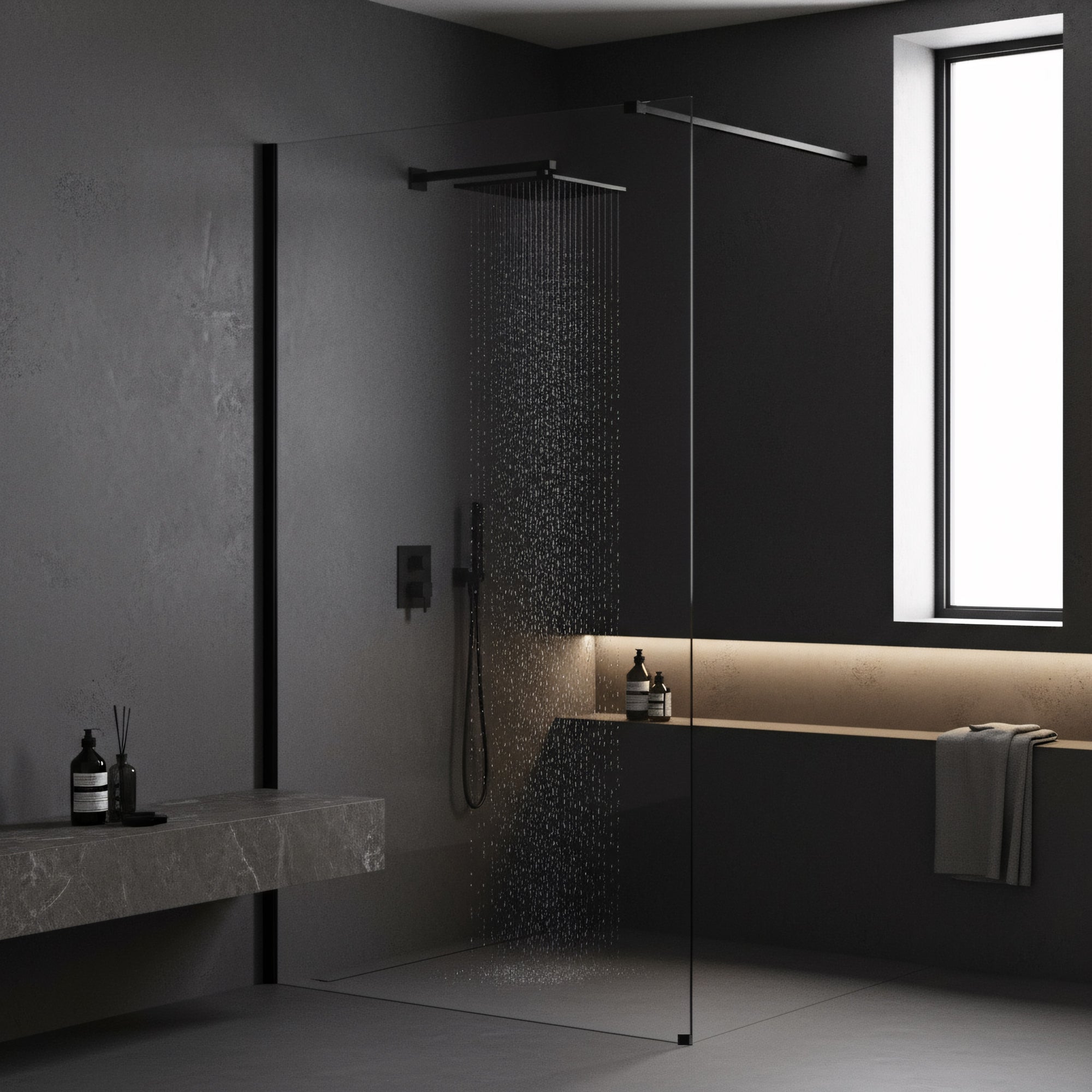 Kabina Prysznicowa Walk-in Rea Flexi Transparent / Black 130  7
