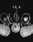 Lampa Kryształowa Żyrandol z Metalowymi Liśćmi APP636-5C