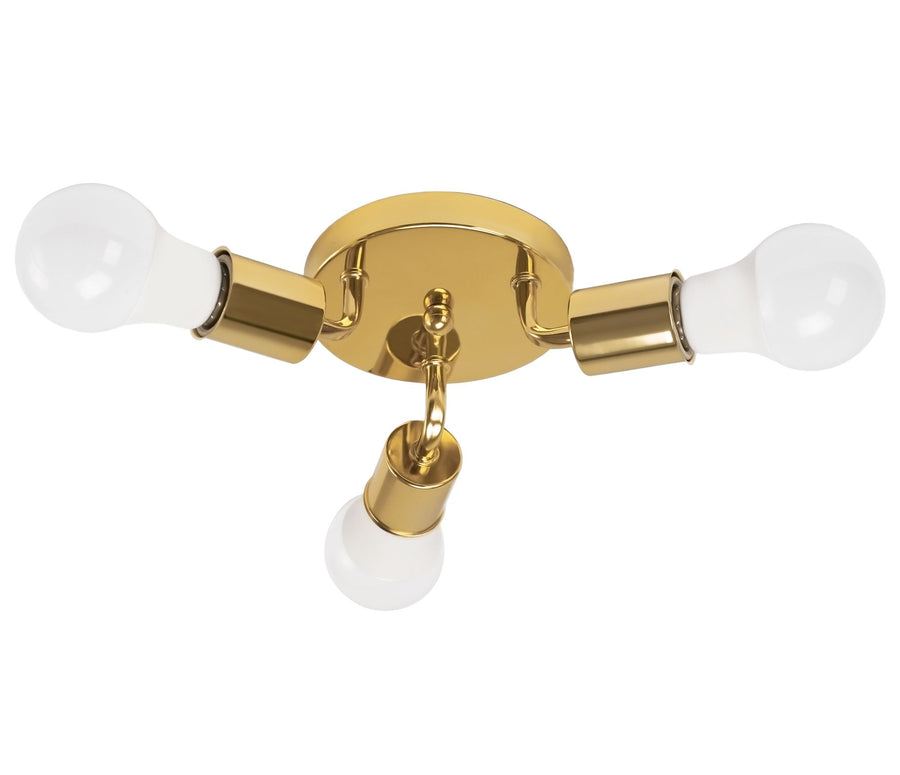 Lampa Sufitowa Potrójna Plafon Metalowa APP704-3C Złota