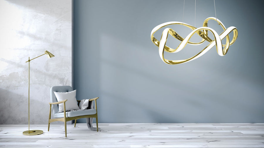 Lampa sufitowa nowoczesna LED + PILOT EVE APP821-CP  Złota