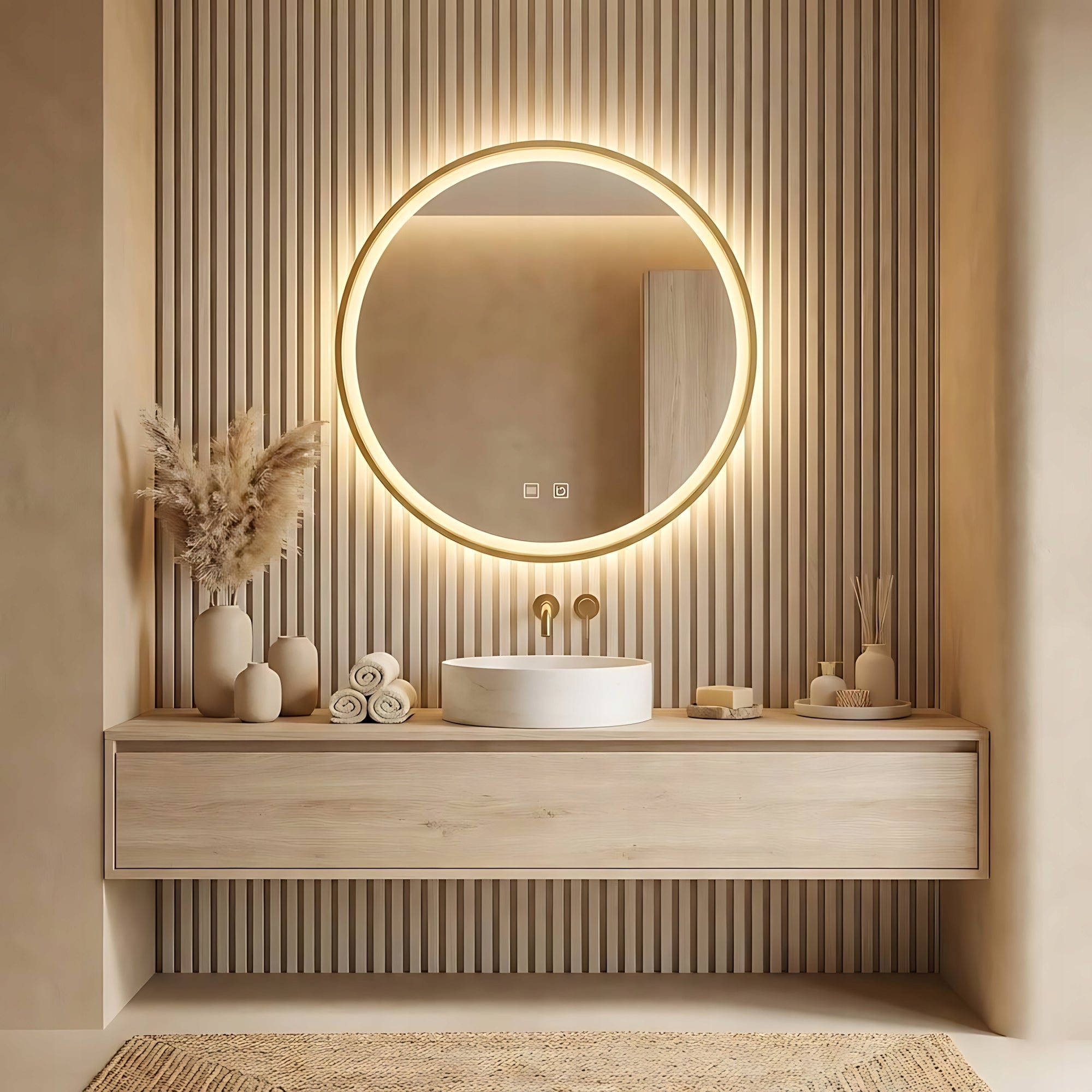 LUSTRO ŚCIENNE LED 60cm MMJ Złote  5