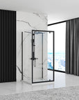 Kabina Prysznicowa Przyścienna Rea Rapid Swing Black 100x80