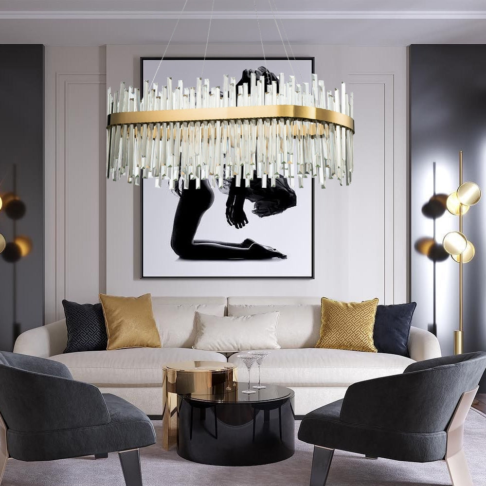 Lampa Sufitowa Kryształowa App1513-cp80 Złota  9