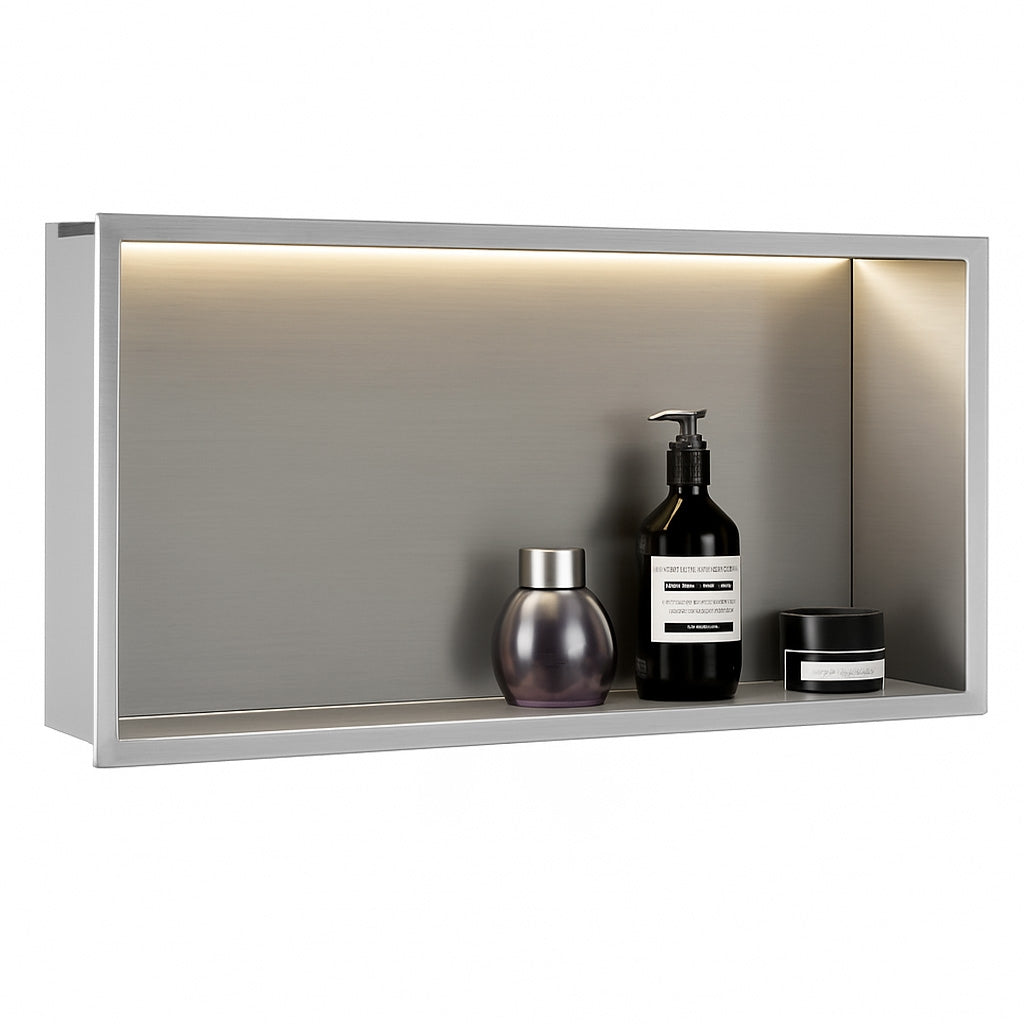 Półka Wnękowa Łazienkowa Led 30x60 Stal Szczotkowana  4