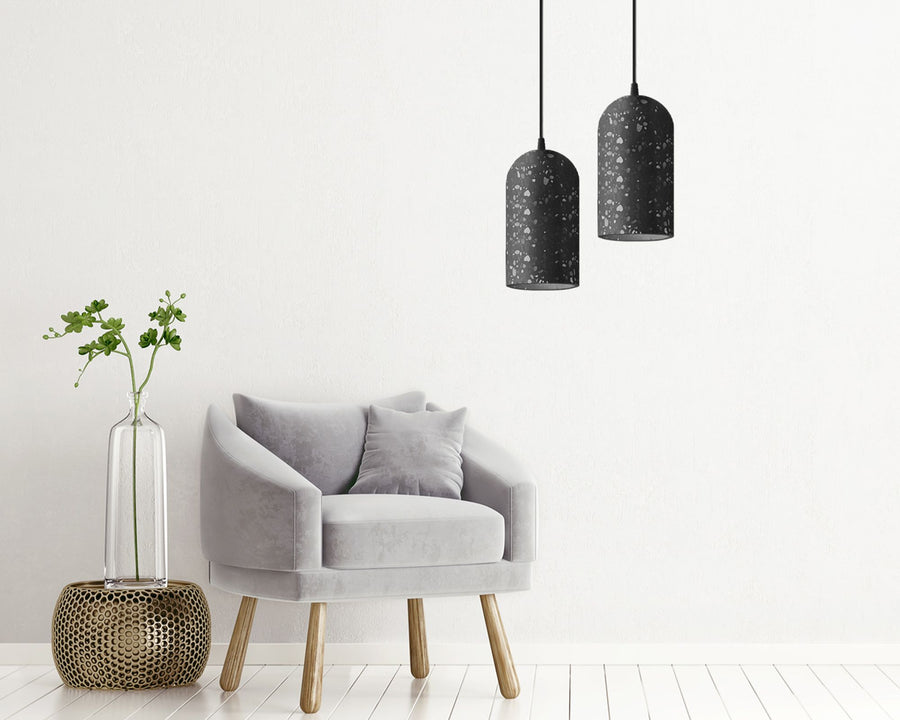 Lampa Wisząca Betonowa APP997-1CP B Czarna