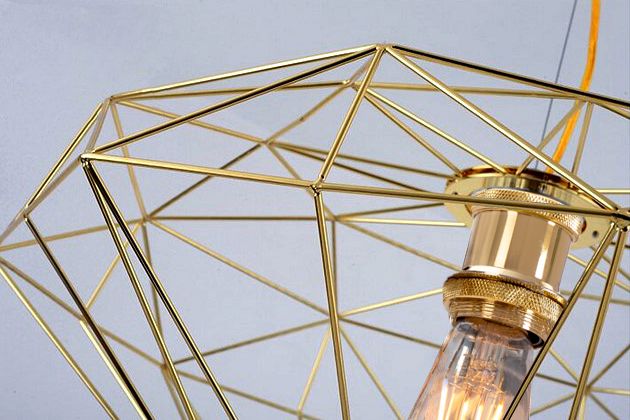 LAMPA WISZĄCA DIAMENT METAL LOFT  APP562-1CP  Jasne Złoto