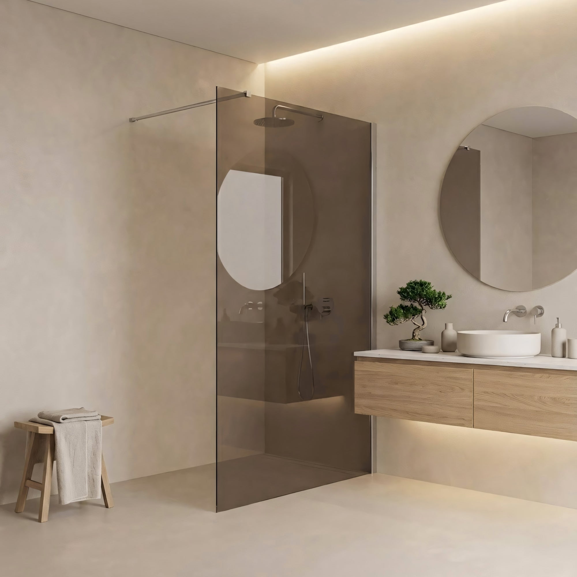 Kabina prysznicowa Walk-In Rea Flexi Brown / Chrome 140  10