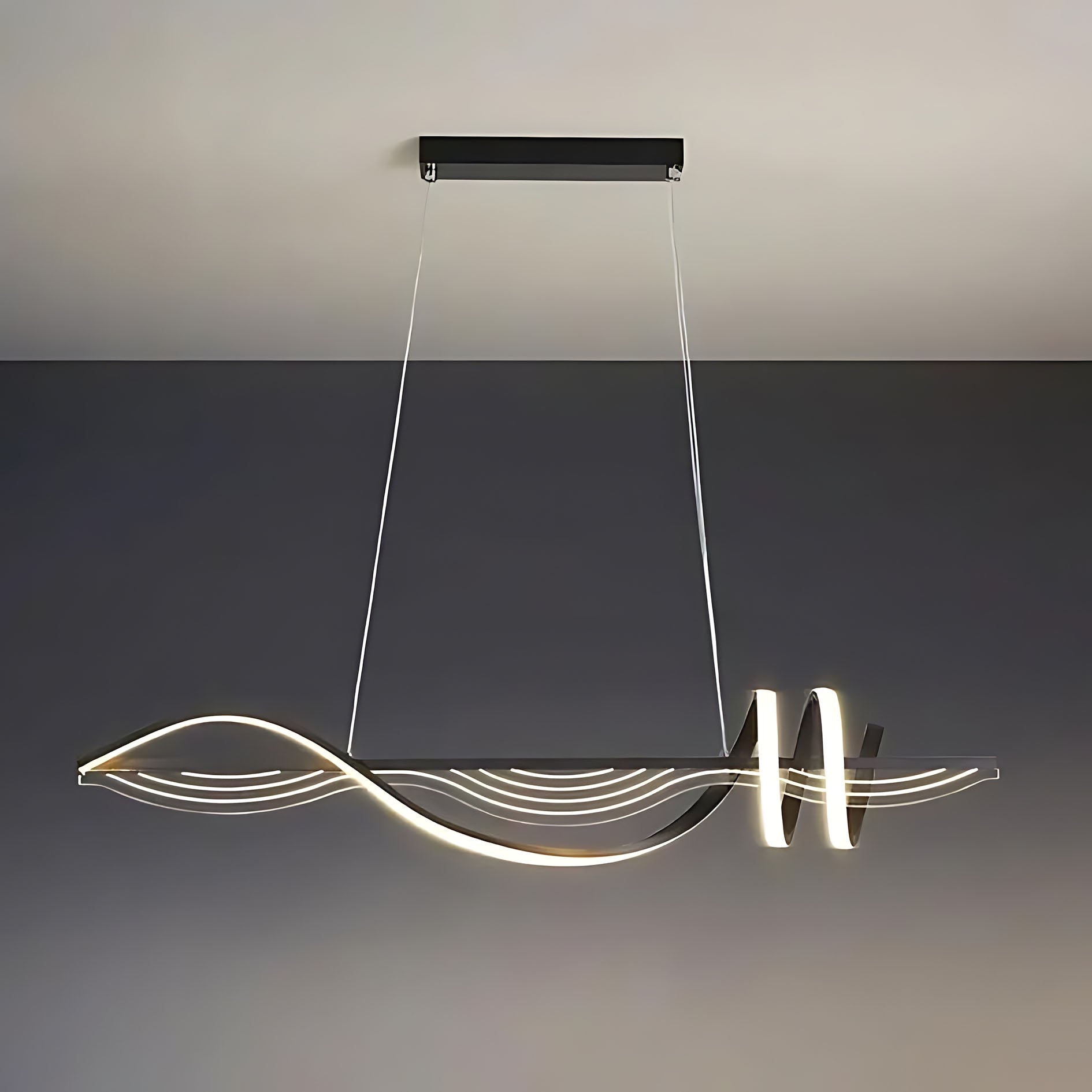 Lampa Wisząca Led Lhj041-cp 100 Cm Czarna  5
