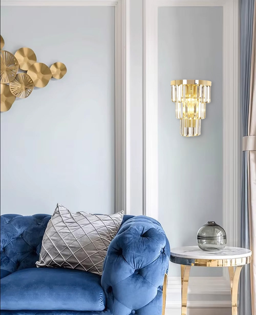 Lampa kryształowa kinkiet APP1535-1W Złota  7