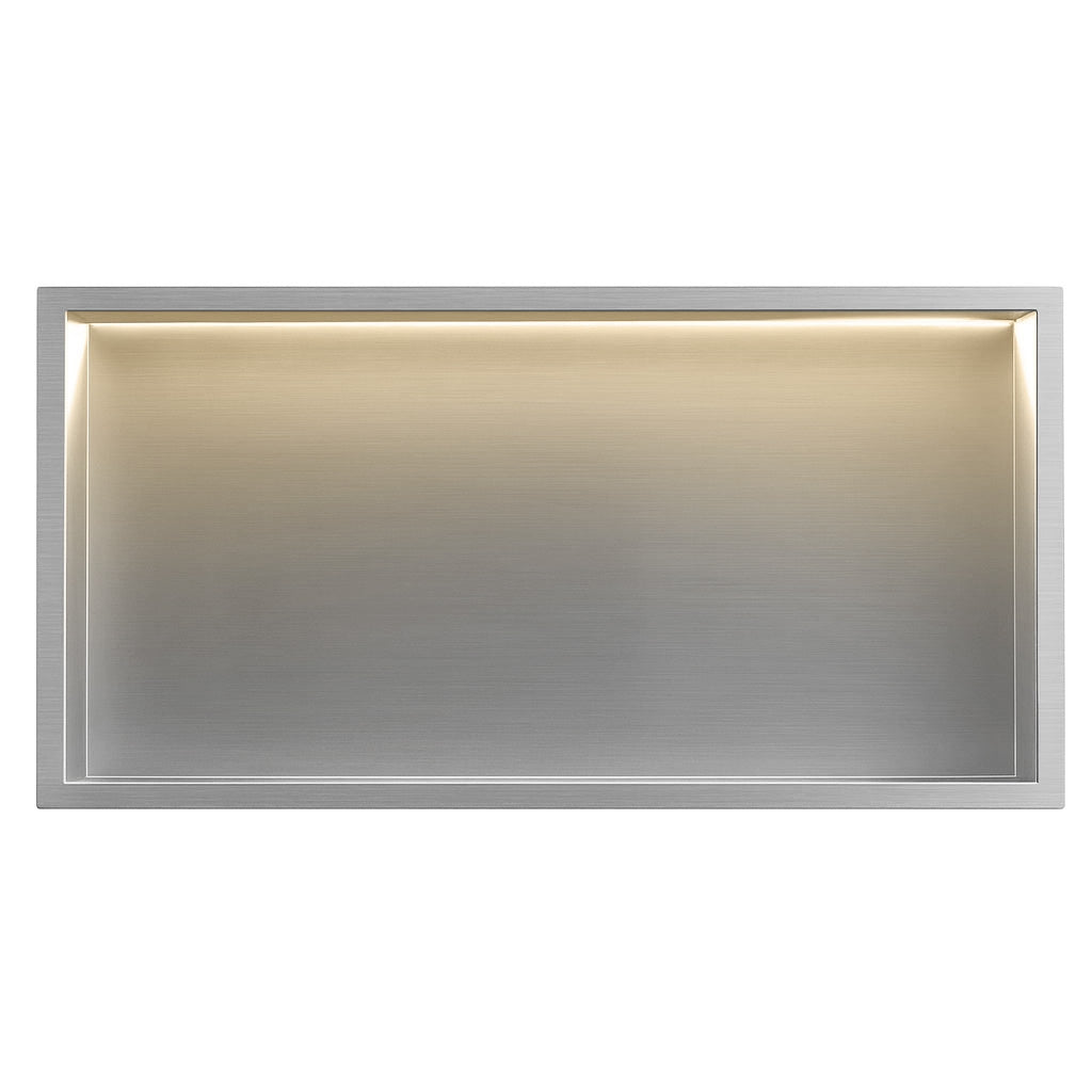 Półka Wnękowa Łazienkowa Led 30x60 Stal Szczotkowana  3
