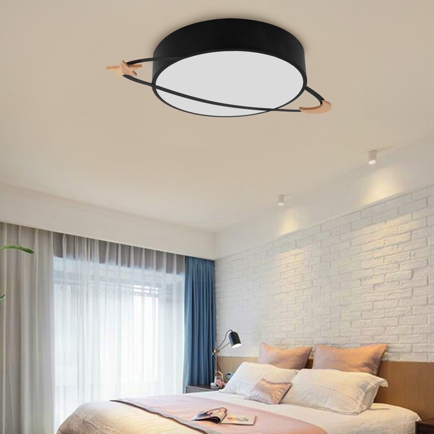 Lampa Plafon Moon APP864-C Czarna  5