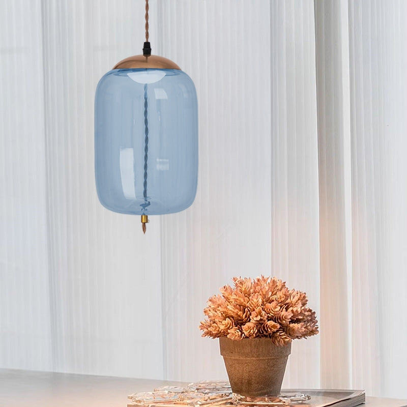 Lampa LED Sufitowa Wisząca Szklana APP443-CP Niebieska  2