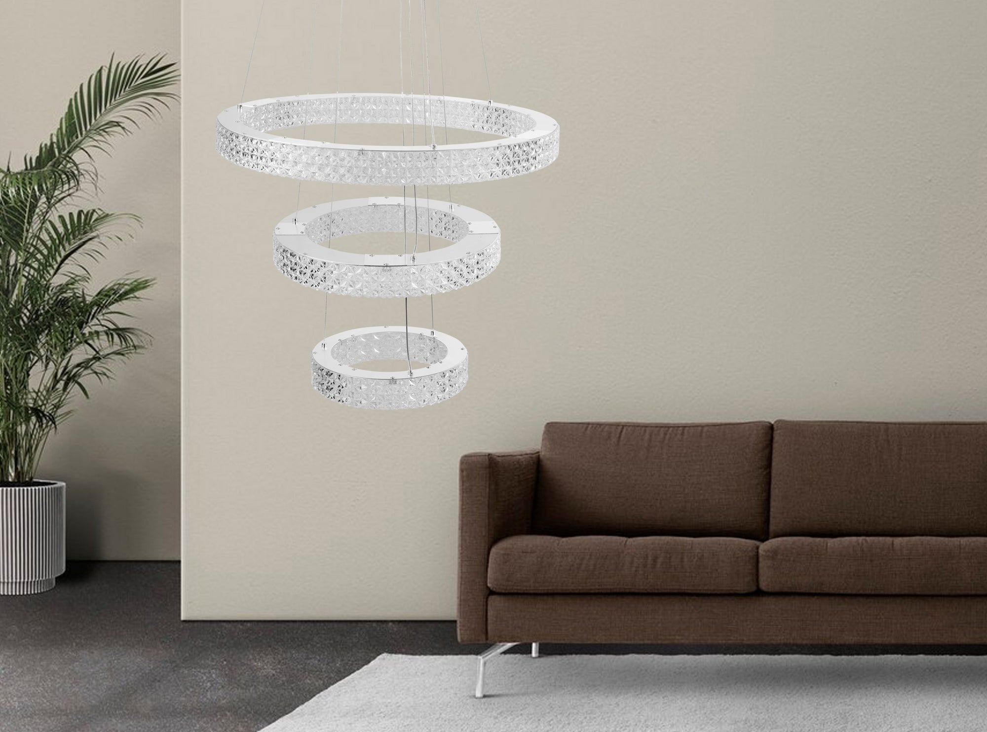 Lampa Wisząca Led Kryształowa Ms008-cp Chrom  6