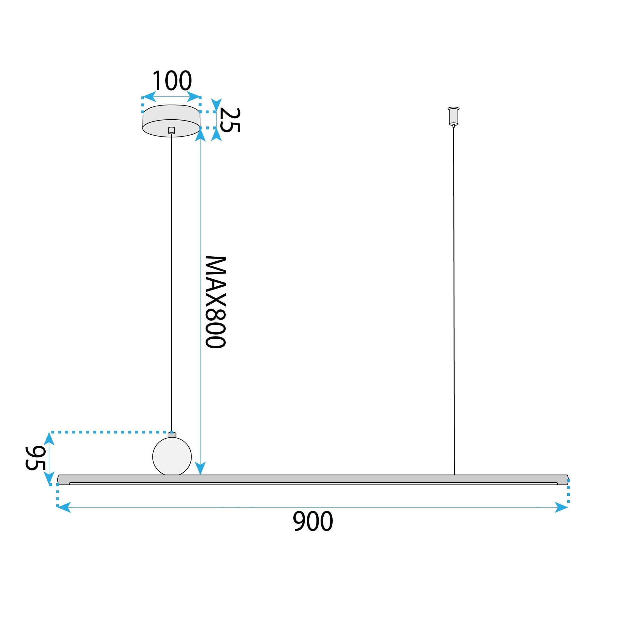 Lampa wisząca LED APP1778-CP Złota Szczotkowana  8