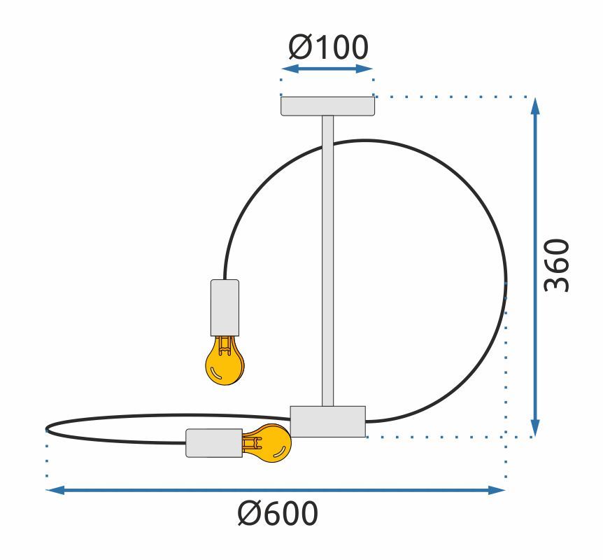 Lampa 4 APP1093-4C Czarna