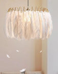 Lampa sufitowa z piórami  boho APP662 Złota