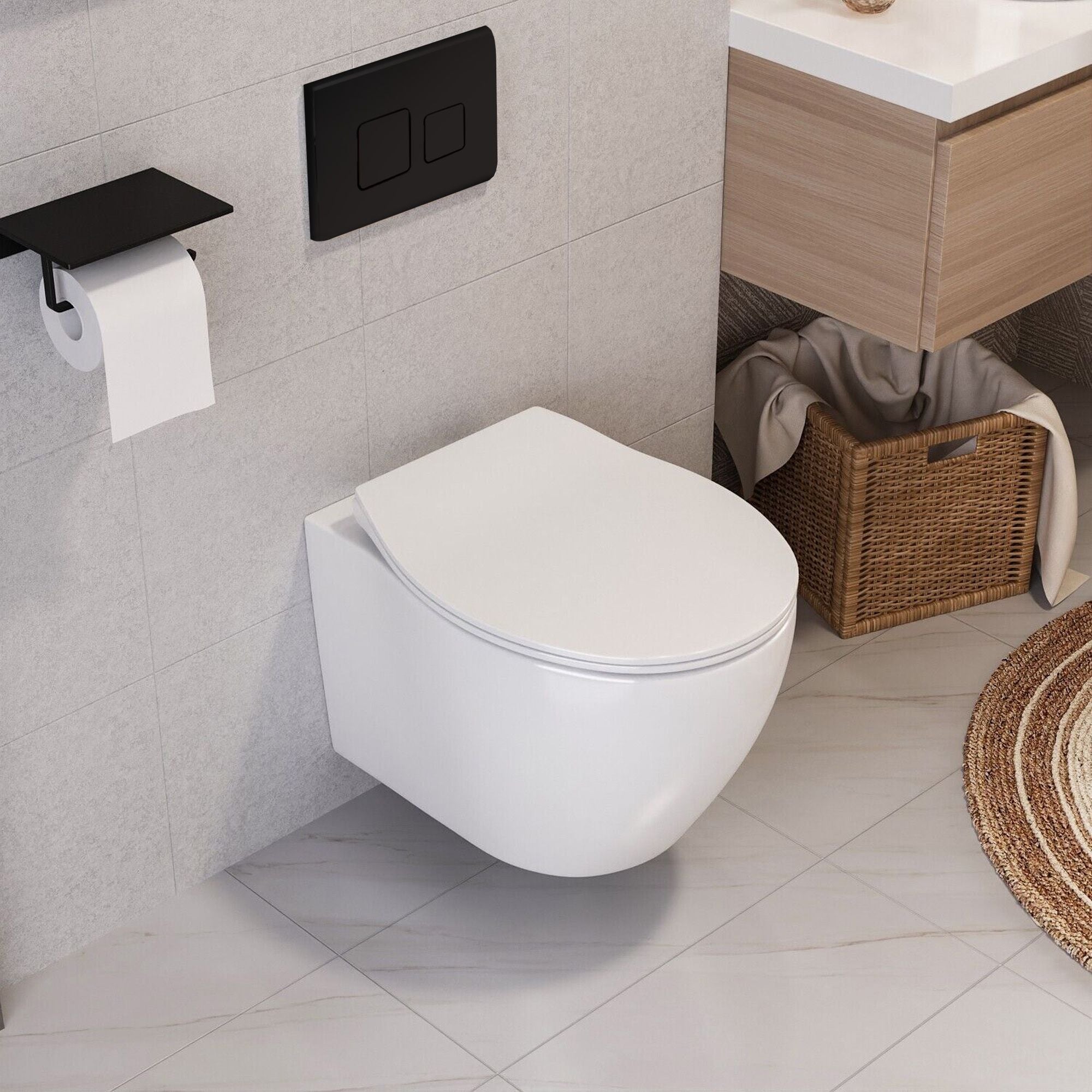 Przycisk typu F do stelaża podtynkowego WC Black Mat