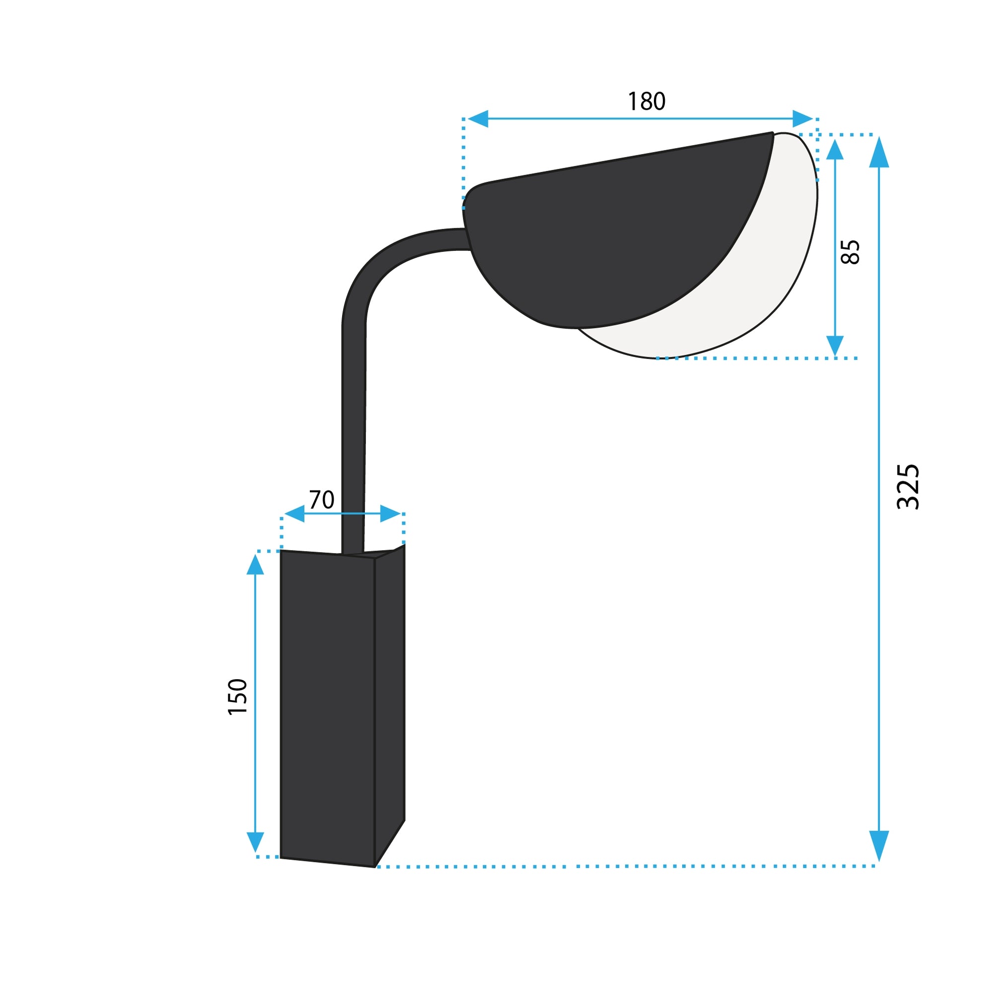 LAMPA ŚCIENNA KINKIET APP1262-1W Czarny  7