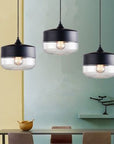 Lampa sufitowa wisząca szklana Zenit D Czarna