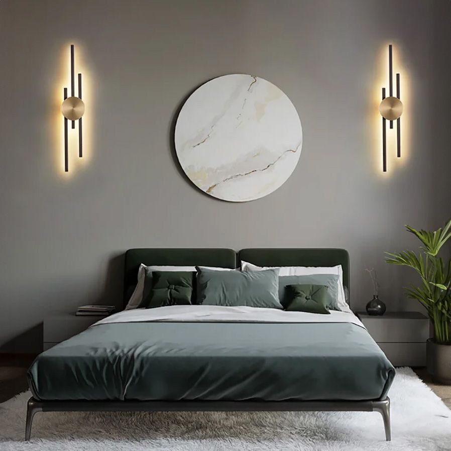 LAMPA ŚCIENNA KINKIET LED APP1437-W CZARNA/ZŁOTA
