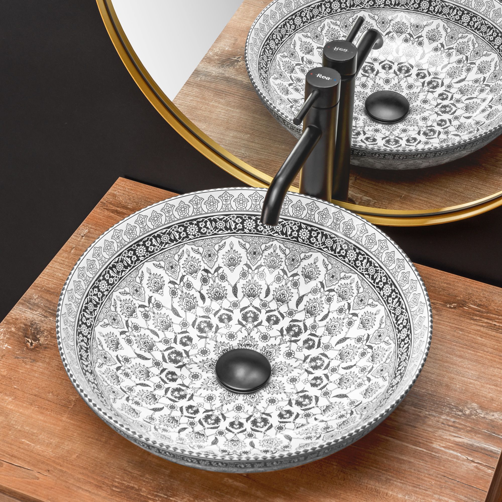 Umywalka nablatowa Rea Arte dark grey