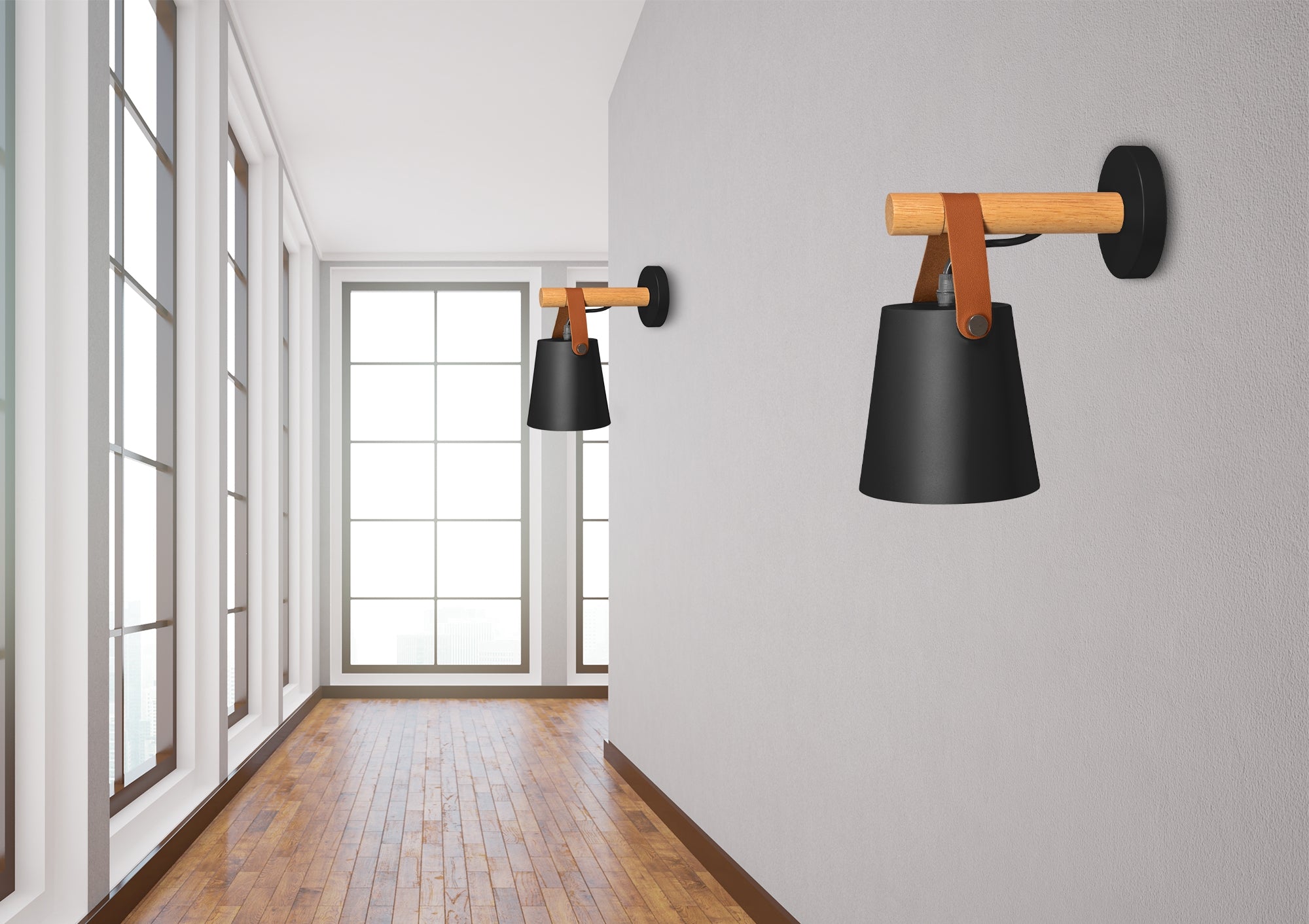 Lampa Kinkiet Ścienny Metalowy Z Paskiem APP466-1W Czarna  3