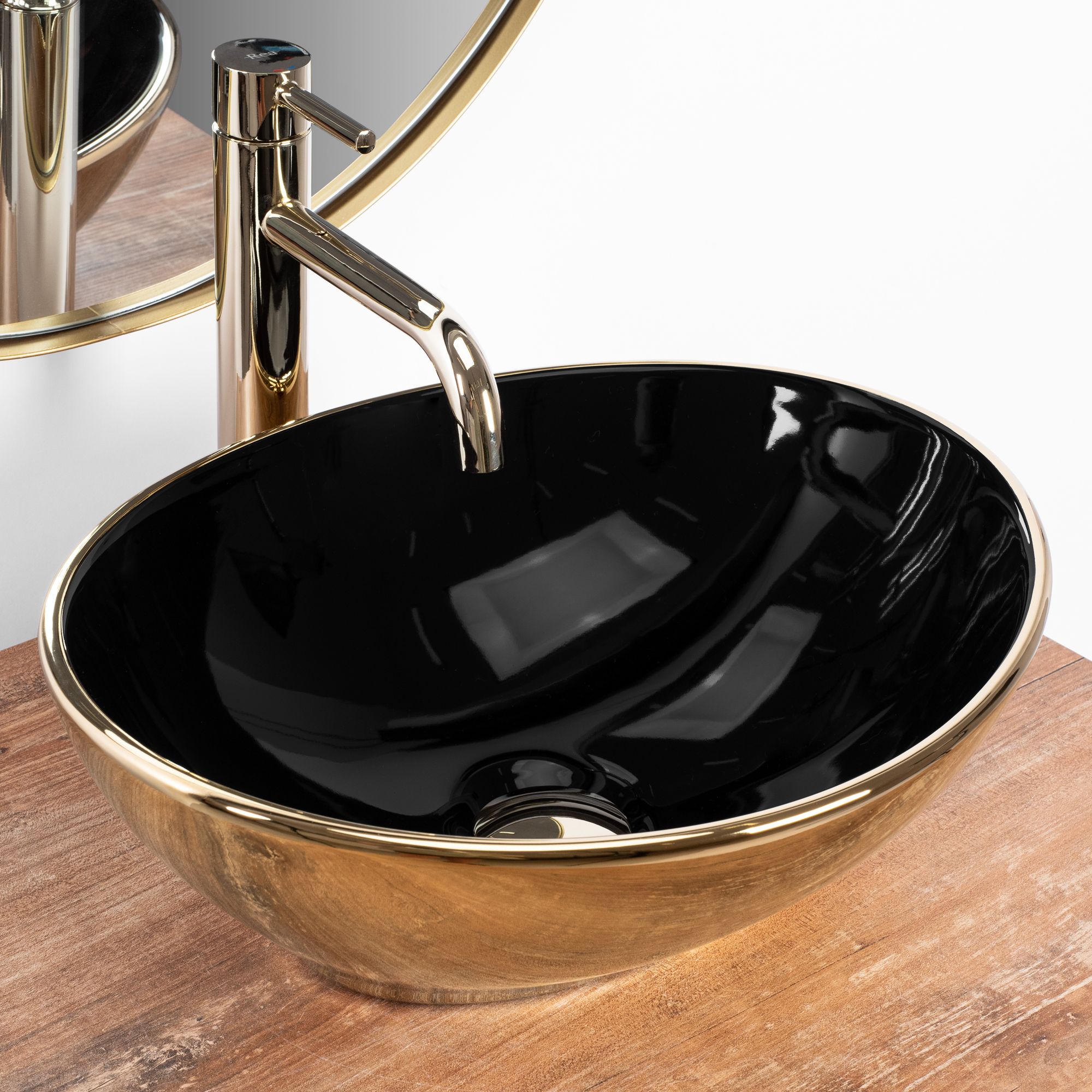 Umywalka nablatowa Rea Sofia in Black Gold