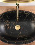 Umywalka nablatowa Rea Roma Black Marble Matt