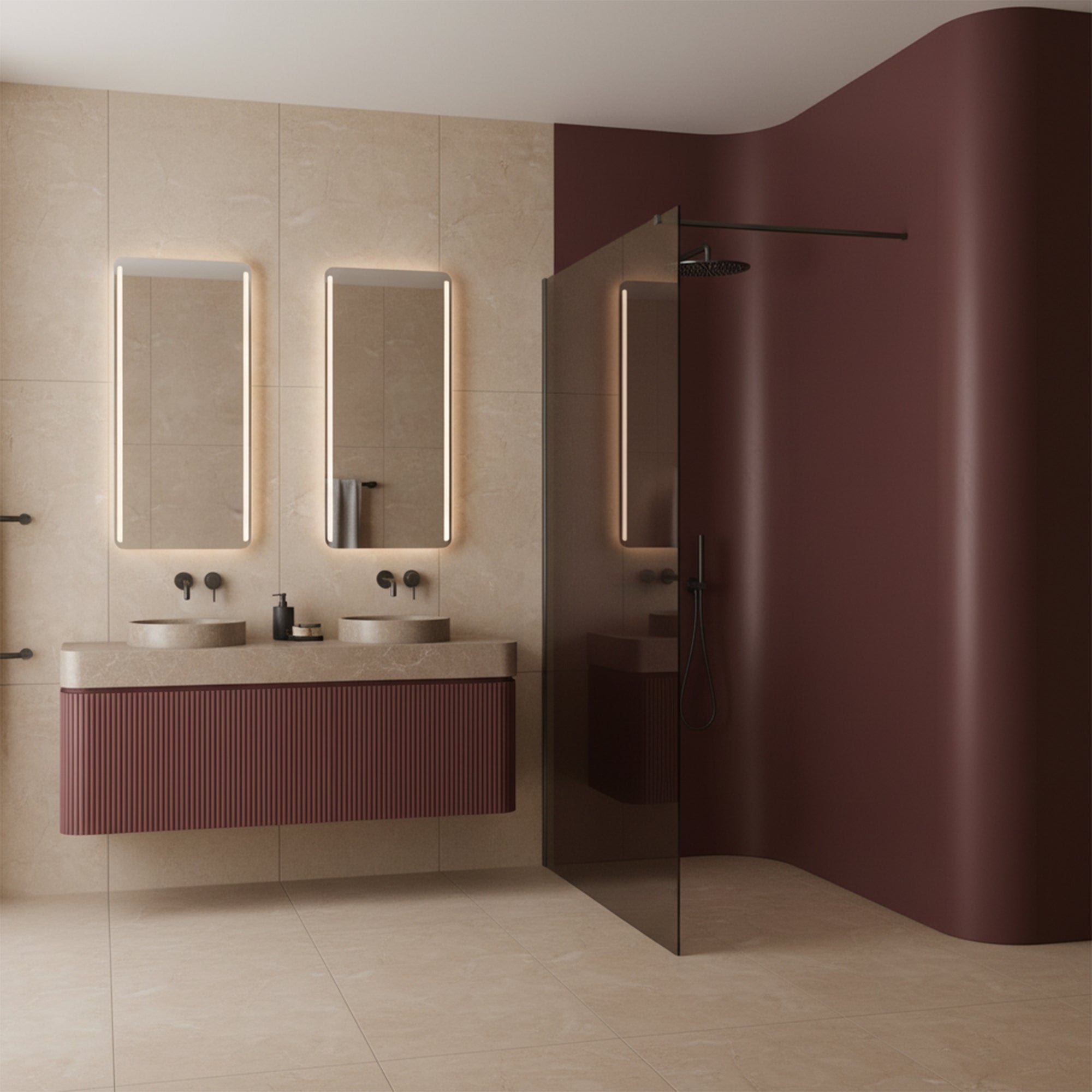 Kabina prysznicowa Walk-In Rea Flexi Brown / Tytan 130  2
