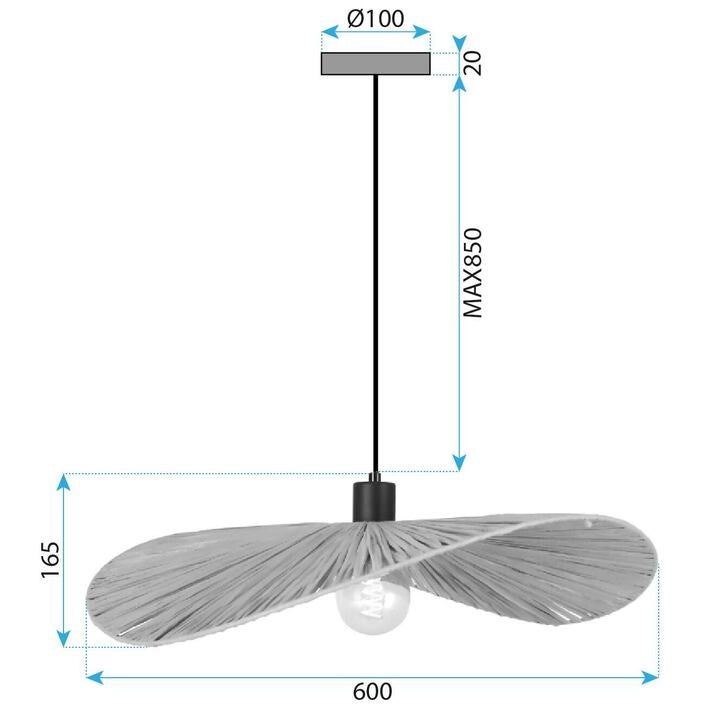 Lampa Sufitowa Wisząca APP1826-1CP Nature Black  5