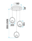 Lampa Sufitowa Wisząca Led Lhj095-3cp Złota  7
