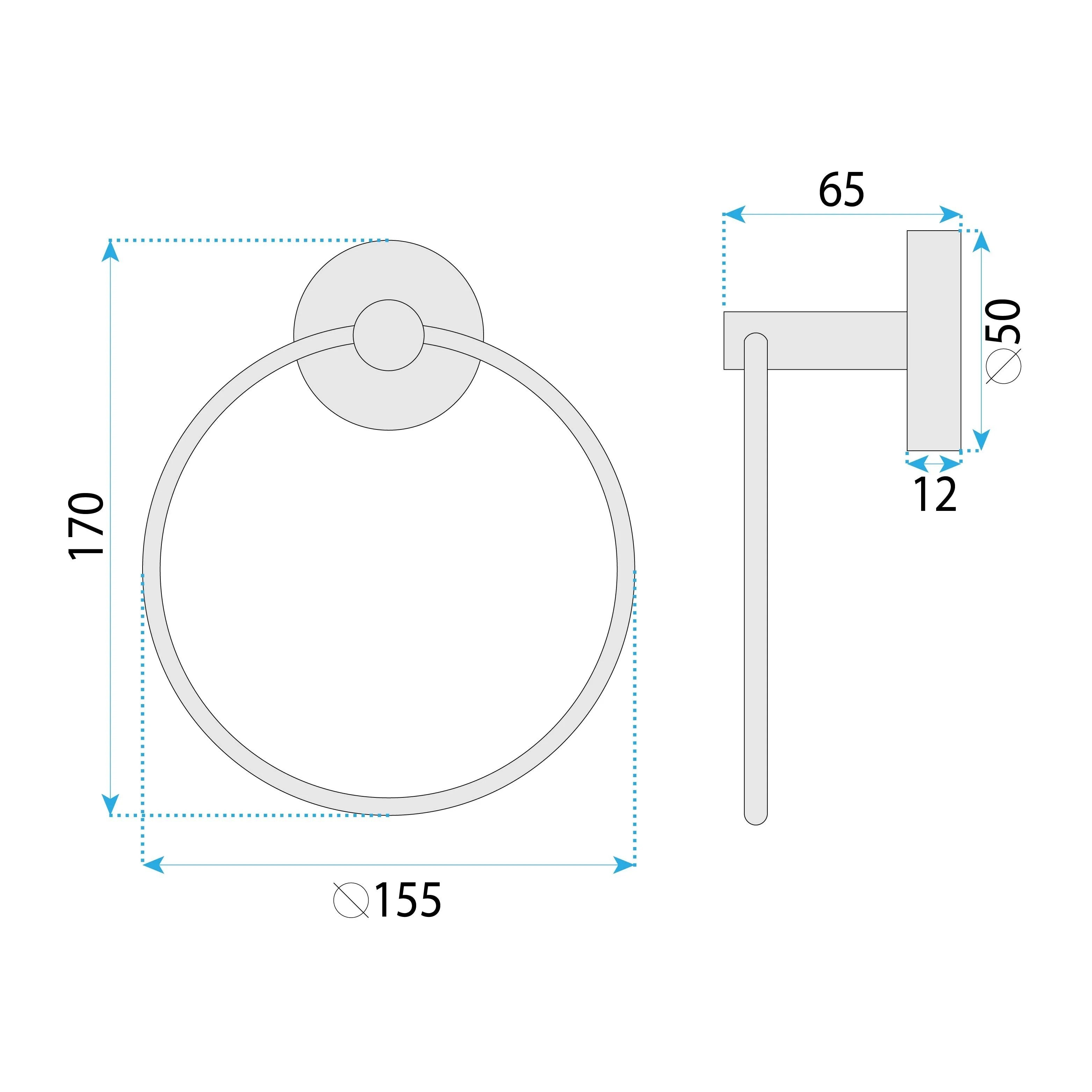 Wieszak łazienkowy Ring 6610 Modern Tytan  10