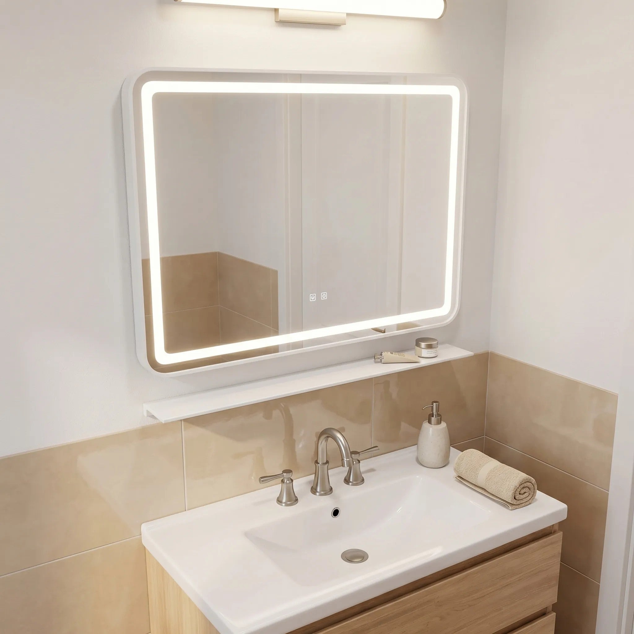 Lustro ścienne LED  z półką 80x60cm L-8060  10