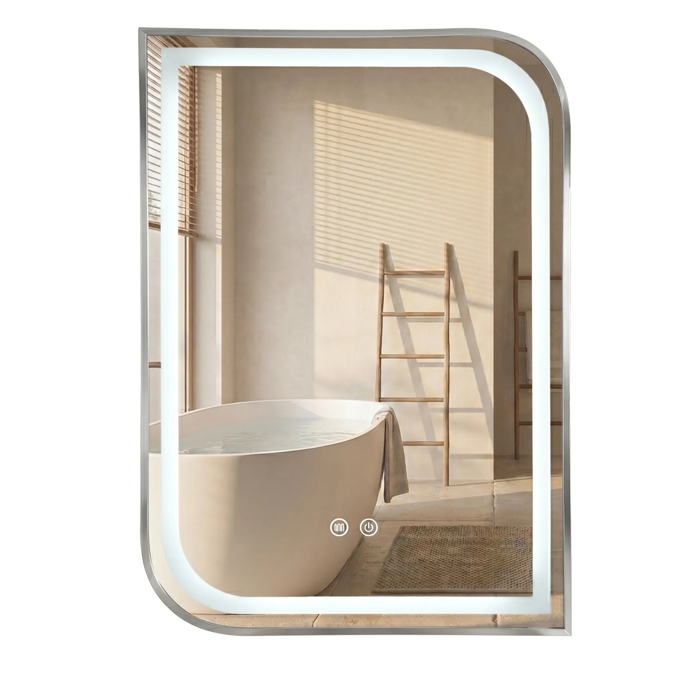 Lustro ścienne LED ZONE 80x60 Nikiel Szczotkowany  10
