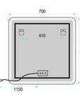 Lustro ścienne LED 70x70cm TOP-2  10