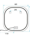 Lustro ścienne LED 70x70cm TOP  10