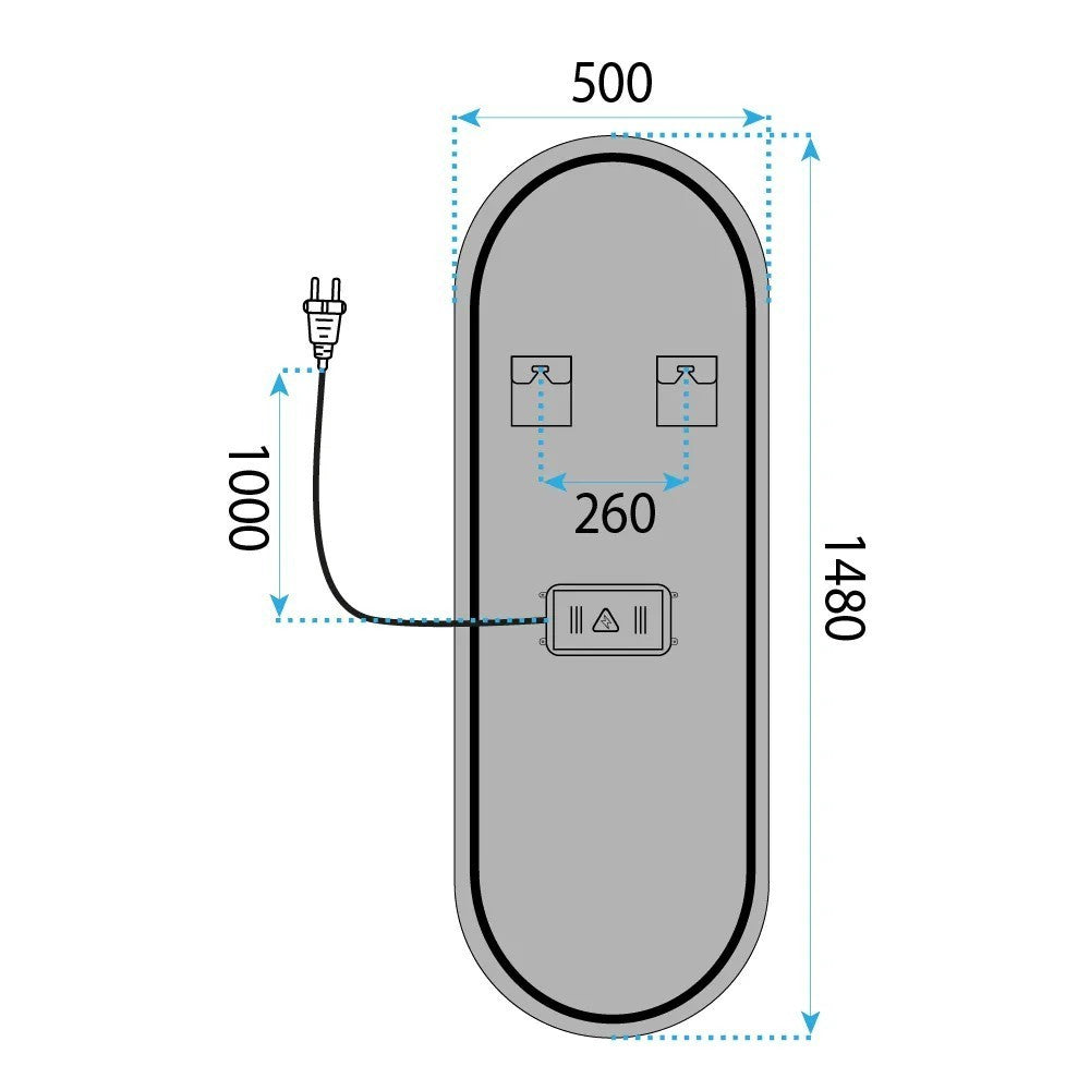 Lustro ścienne LED 150x50cm MOL-OV  11