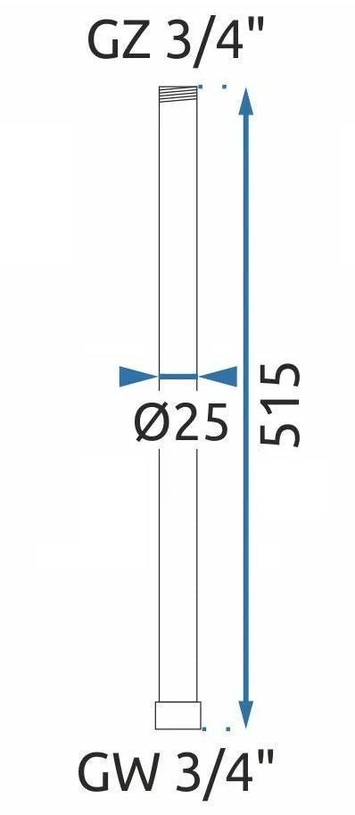 Przedłużka Do Zestawu Wannowo-prysznicowego Tytan 50cm  5