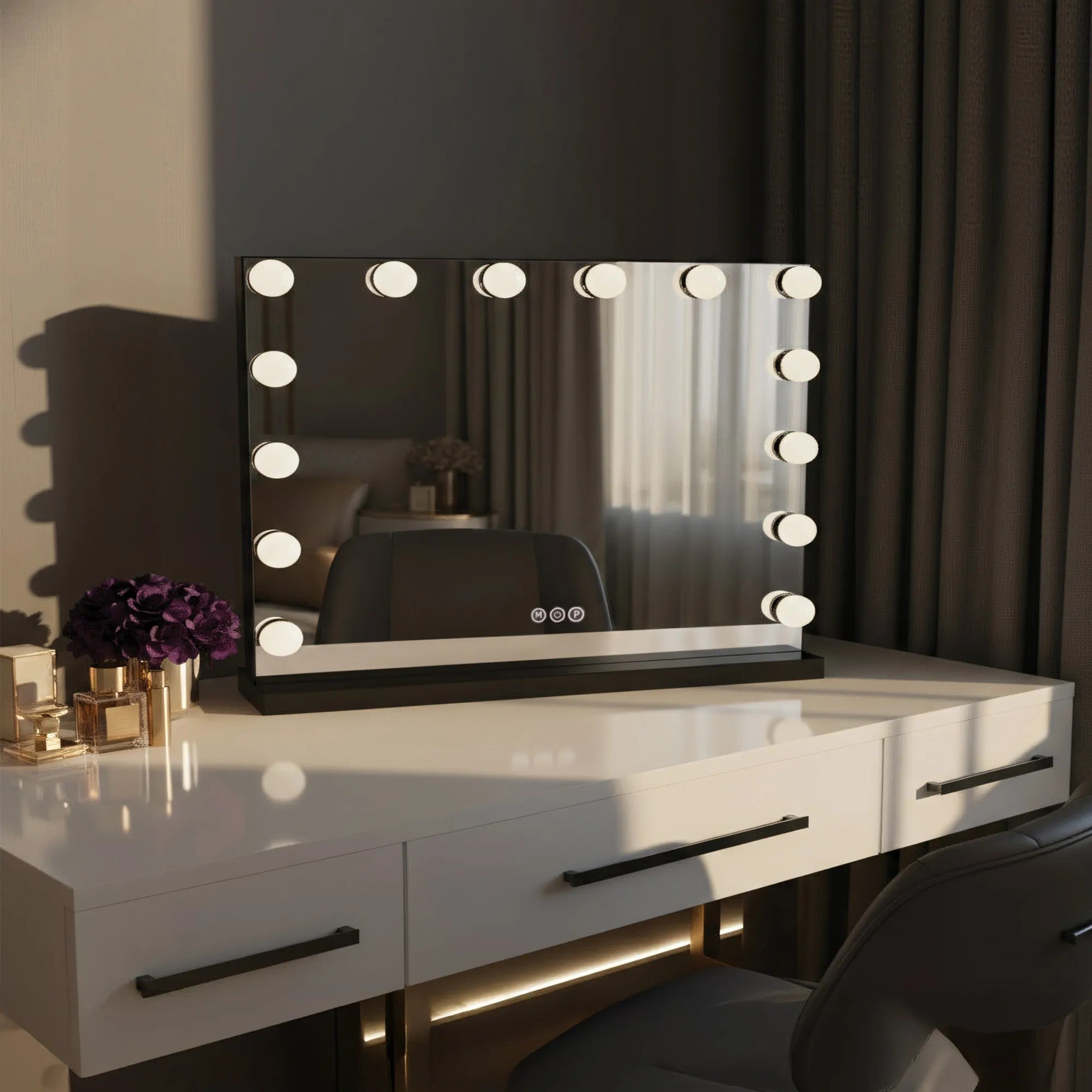 Lustro LED Hollywood Czarne  11