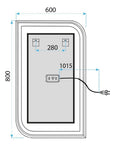 Lustro ścienne LED ZONE 80x60 Nikiel Szczotkowany  11