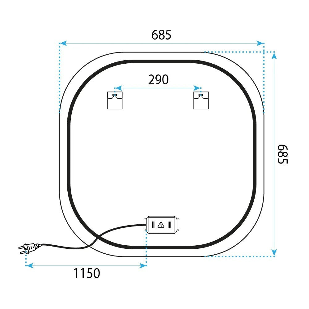 Lustro ścienne LED 70x70cm TOP  11